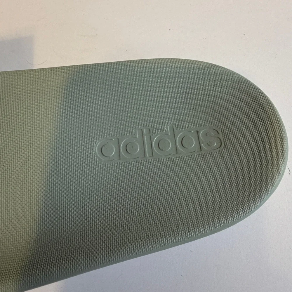 Adidas Adilette Shower Slides Sage Green Three Stripe Slip On Sandals IE0351 9